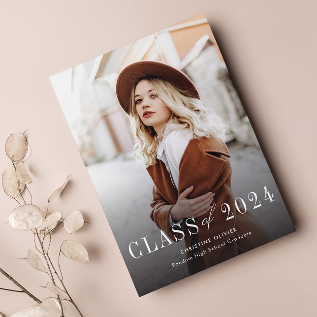 Modern Graduate Photo Graduation Announcement (Grad Photo 2024 Graduation Announcement)