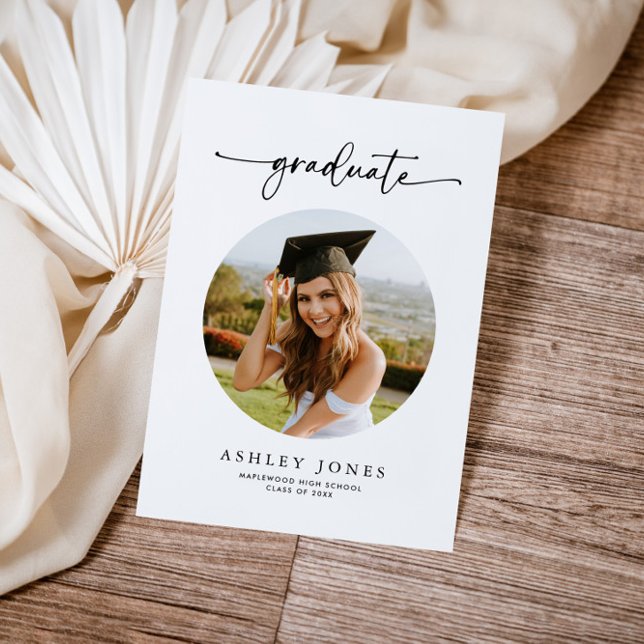 Modern Graduate Photo Graduation Announcement (Creator Uploaded)