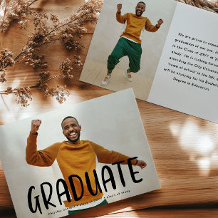Modern GRADUATE photo graduation Announcement