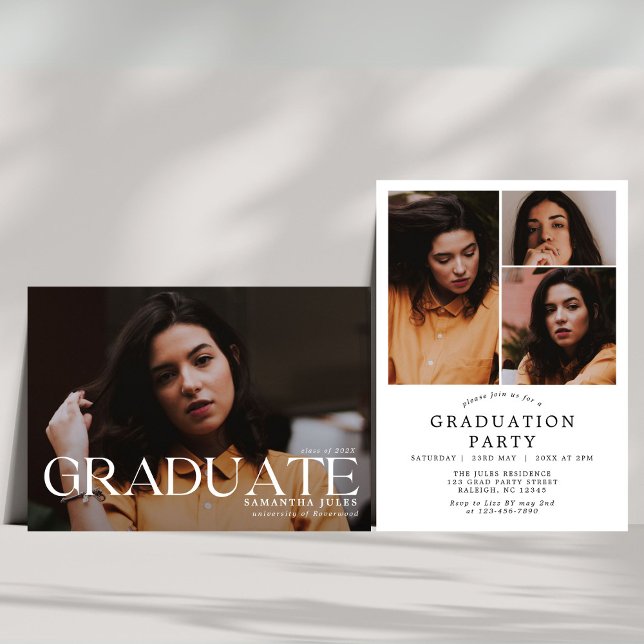 Modern Graduate Photo Graduation Invitation (Creator Uploaded)