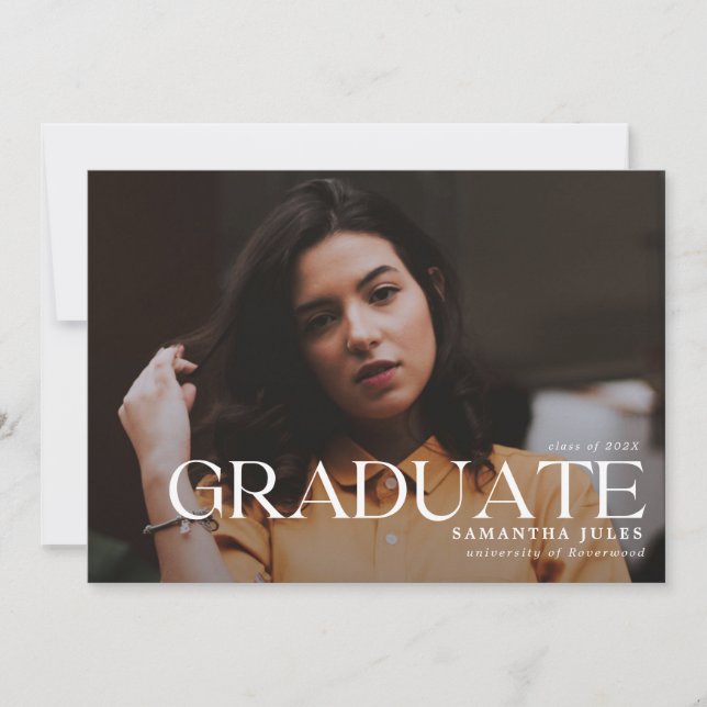 Modern Graduate Photo Graduation  Invitation (Front)