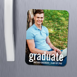 Modern Graduate Photo Graduation Magnet