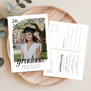 Modern Graduate Photo Graduation Party Invitation Postcard