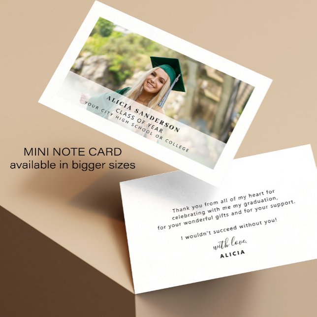 Modern graduate photo graduation thank you card (Creator Uploaded)