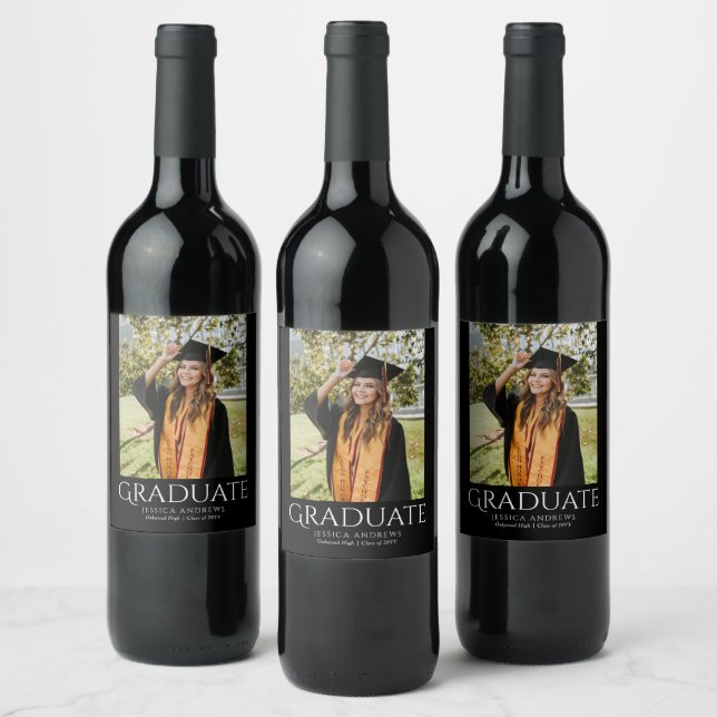 Modern Graduate Photo Label (Bottles)