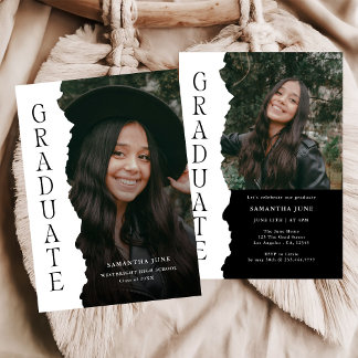 Modern Graduate Photo Magazine Graduation Party Invitation