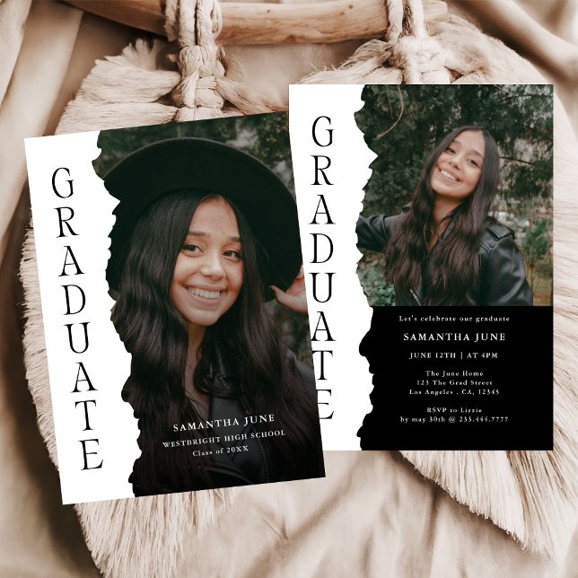 Modern Graduate Photo Magazine Graduation Party Invitation (Creator Uploaded)