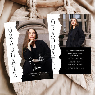 Modern Graduate Photo Magazine Graduation Party Invitation