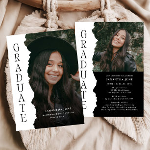 Modern Graduate Photo Magazine Graduation Party Invitation