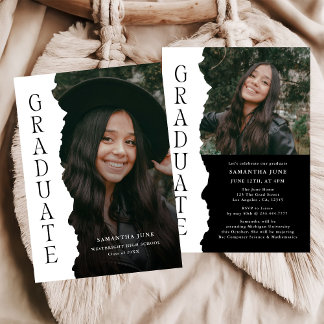 Modern Graduate Photo Magazine Graduation Party Invitation
