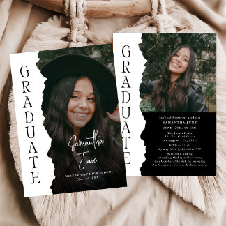 Modern Graduate Photo Magazine Graduation Party Invitation