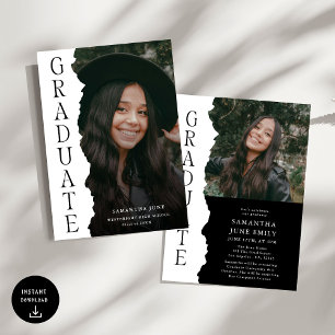 Modern Graduate Photo Magazine Graduation Party Invitation