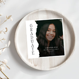 Modern Graduate Photo Magazine Graduation Sign Napkin