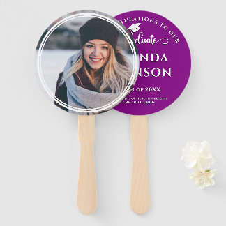 Modern Graduate Photo Purple Graduation  Hand Fan