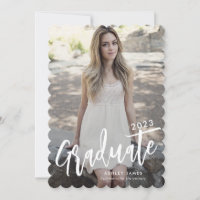 Modern Graduate Script 2 Photo Graduation Card