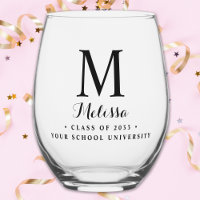Modern Graduate Simple Custom Monogram Graduation