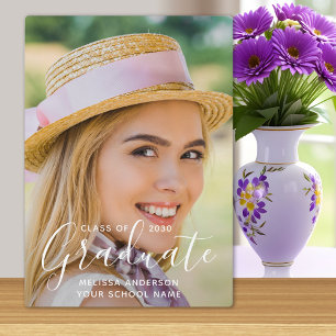 Modern Graduate Simple Custom Photo Graduation  Plaque