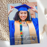 Modern Graduate Simple Custom Photo Graduation Thank You Card<br><div class="desc">Introducing our exquisite personalised graduation thank you cards, the perfect way to express your gratitude and appreciation in style. Designed for the modern graduate, these cards feature a sleek and elegant design adorned with a simple photo, allowing you to showcase your favourite senior year memory from high school, college, or...</div>
