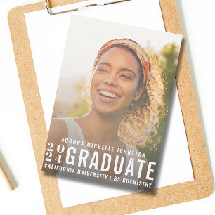Modern Graduate Typography Class of 2026 Photo Invitation