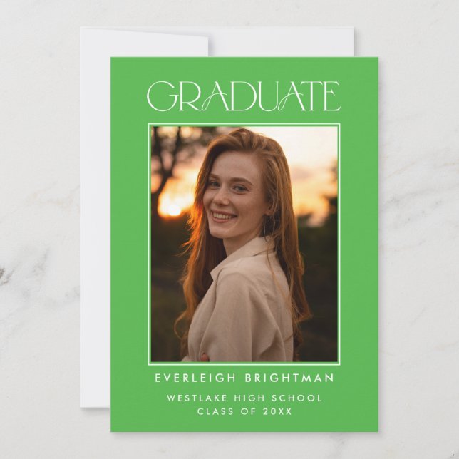 MODERN GRADUATE TYPOGRAPHY PHOTO GRADUATION INVITE (Front)