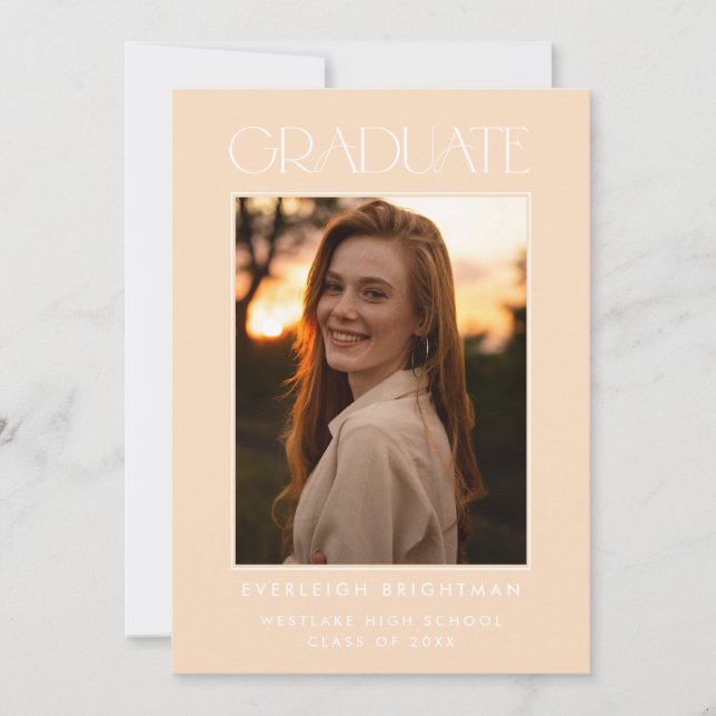 MODERN GRADUATE TYPOGRAPHY PHOTO GRADUATION INVITE (Front)