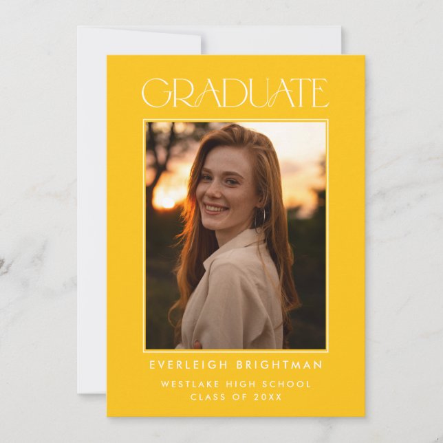 MODERN GRADUATE TYPOGRAPHY PHOTO GRADUATION INVITE (Front)