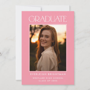 MODERN GRADUATE TYPOGRAPHY PHOTO GRADUATION INVITE