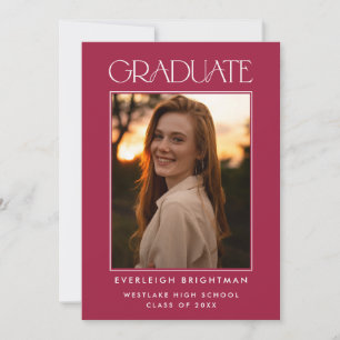 MODERN GRADUATE TYPOGRAPHY PHOTO GRADUATION INVITE