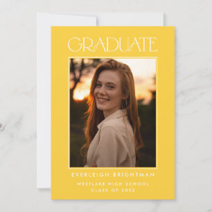 MODERN GRADUATE TYPOGRAPHY PHOTO GRADUATION INVITE