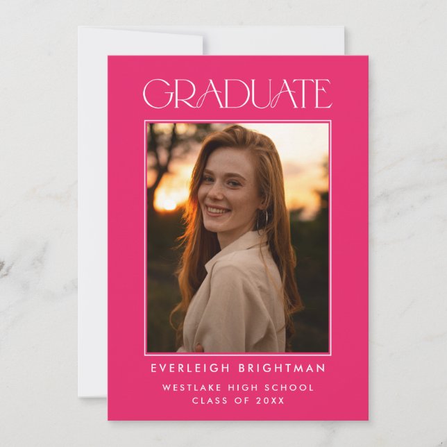 MODERN GRADUATE TYPOGRAPHY PHOTO GRADUATION INVITE (Front)