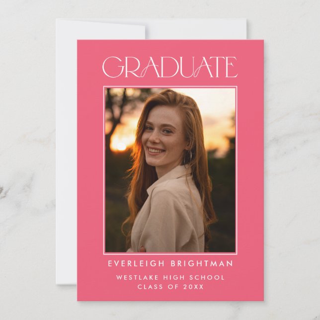 MODERN GRADUATE TYPOGRAPHY PHOTO GRADUATION INVITE (Front)