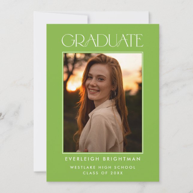 MODERN GRADUATE TYPOGRAPHY PHOTO GRADUATION INVITE (Front)