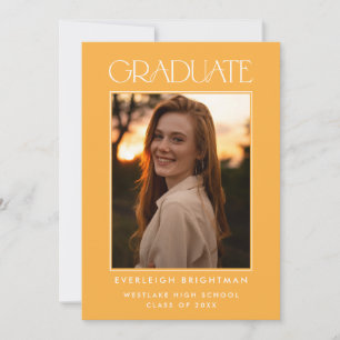 MODERN GRADUATE TYPOGRAPHY PHOTO GRADUATION INVITE