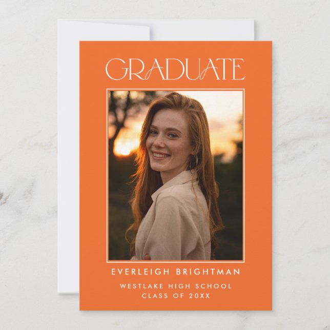 MODERN GRADUATE TYPOGRAPHY PHOTO GRADUATION INVITE (Front)