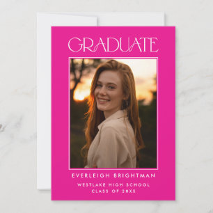 MODERN GRADUATE TYPOGRAPHY PHOTO GRADUATION INVITE