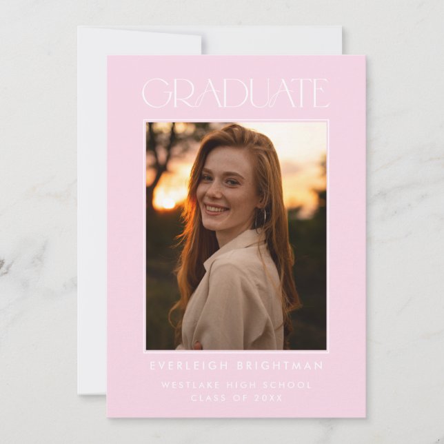 MODERN GRADUATE TYPOGRAPHY PHOTO GRADUATION INVITE (Front)