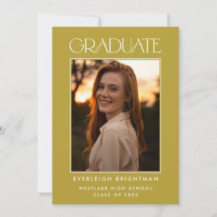 MODERN GRADUATE TYPOGRAPHY PHOTO GRADUATION INVITE