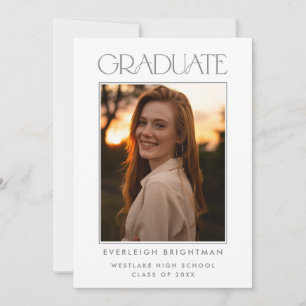 MODERN GRADUATE TYPOGRAPHY PHOTO GRADUATION INVITE