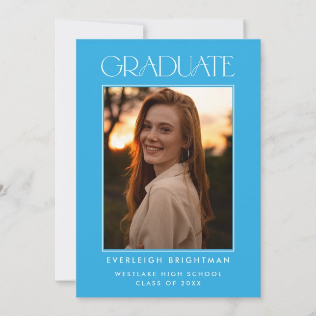 MODERN GRADUATE TYPOGRAPHY PHOTO GRADUATION INVITE (Front)