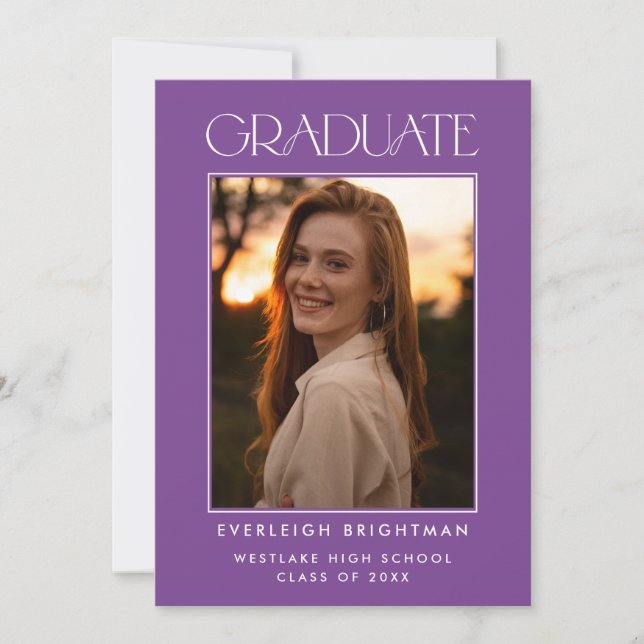 MODERN GRADUATE TYPOGRAPHY PHOTO GRADUATION INVITE (Front)