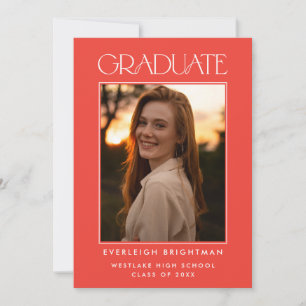 MODERN GRADUATE TYPOGRAPHY PHOTO GRADUATION INVITE