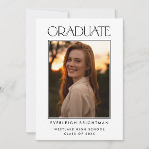 MODERN GRADUATE TYPOGRAPHY PHOTO GRADUATION INVITE