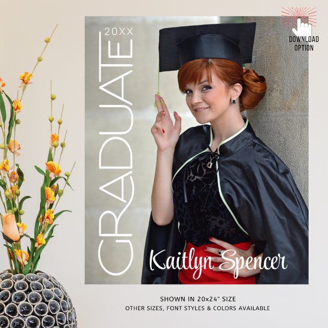 Modern Graduate Typography Photo Name Poster (Creator Uploaded)