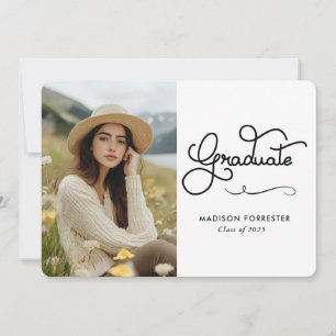 Modern Graduate Typography Script Invitation