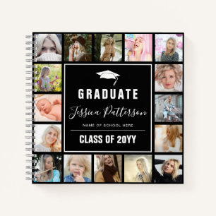 Modern Graduation 17 Photo Collage Keepsake Guest Notebook