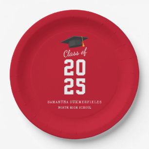 Modern Graduation 2025 Elegant Grad Party Paper Plate