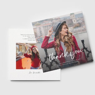 Modern Graduation 2025 Grad Photos Thank You Card