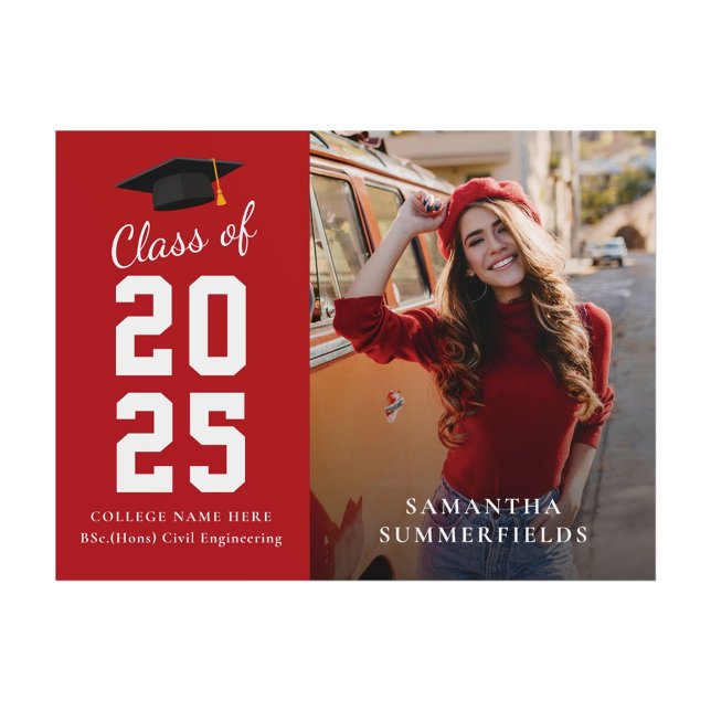Modern Graduation 2025 Photo Modern Grad Party Poster (Modern Graduation 2025 Photo Modern Grad Party Poster)