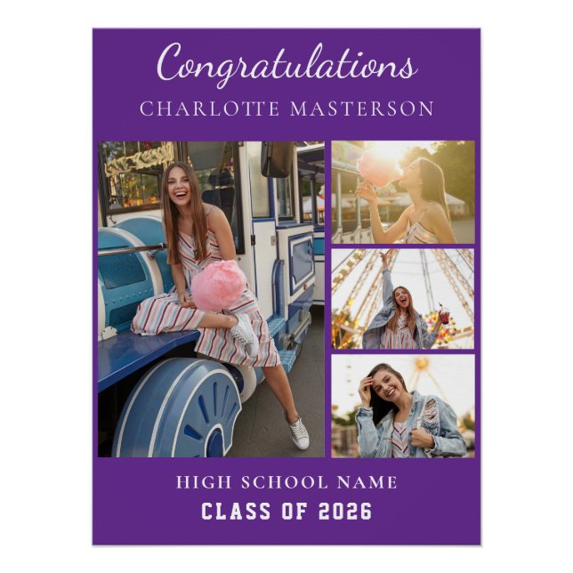 Modern Graduation 2026 Photo Collage Poster (Front)