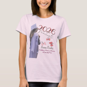 Modern Graduation 2026 Pink Photo T-Shirt